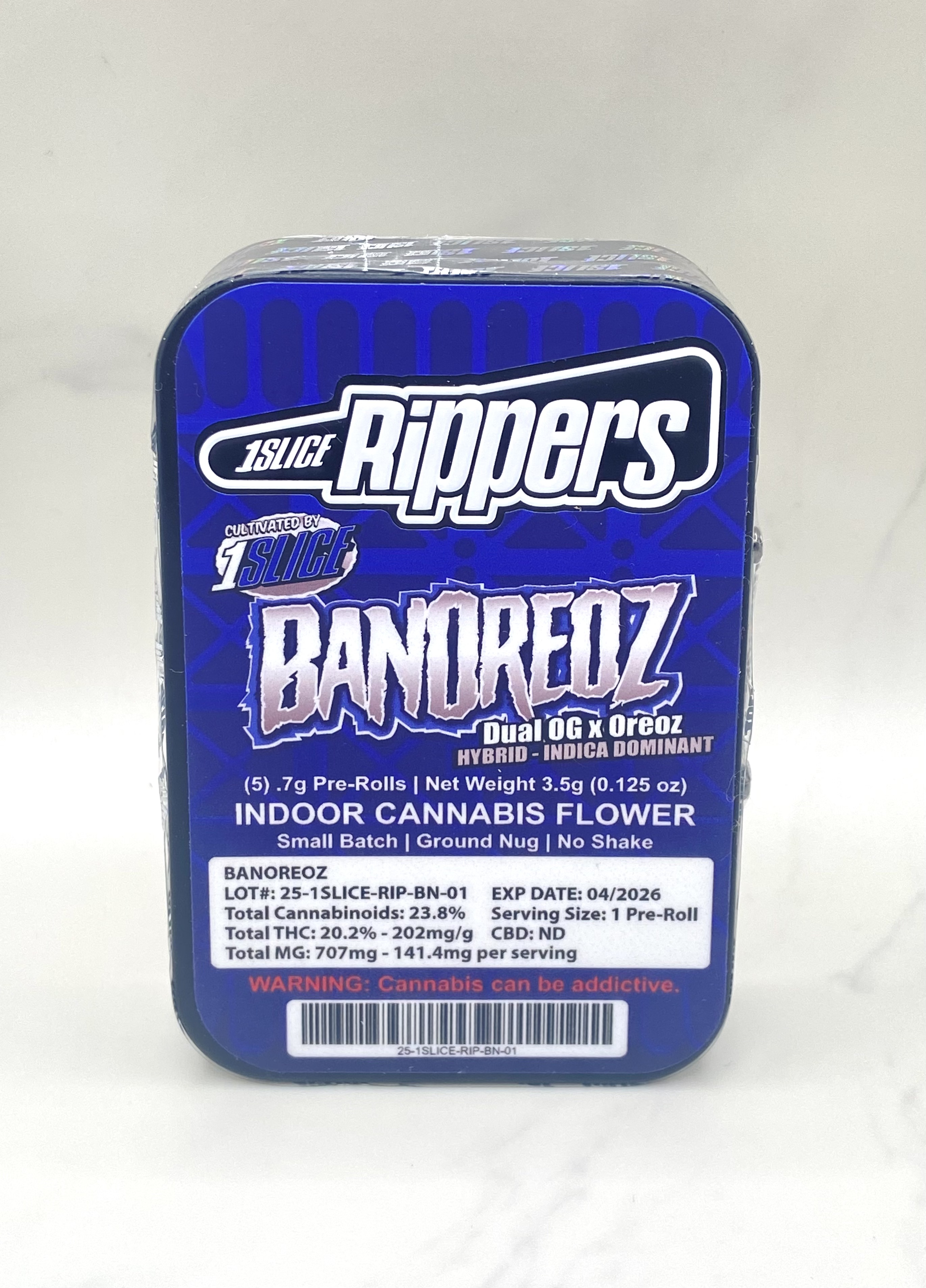 Photograph of product: 1 Slice - Banoreoz - 5pk Pre Rolls
