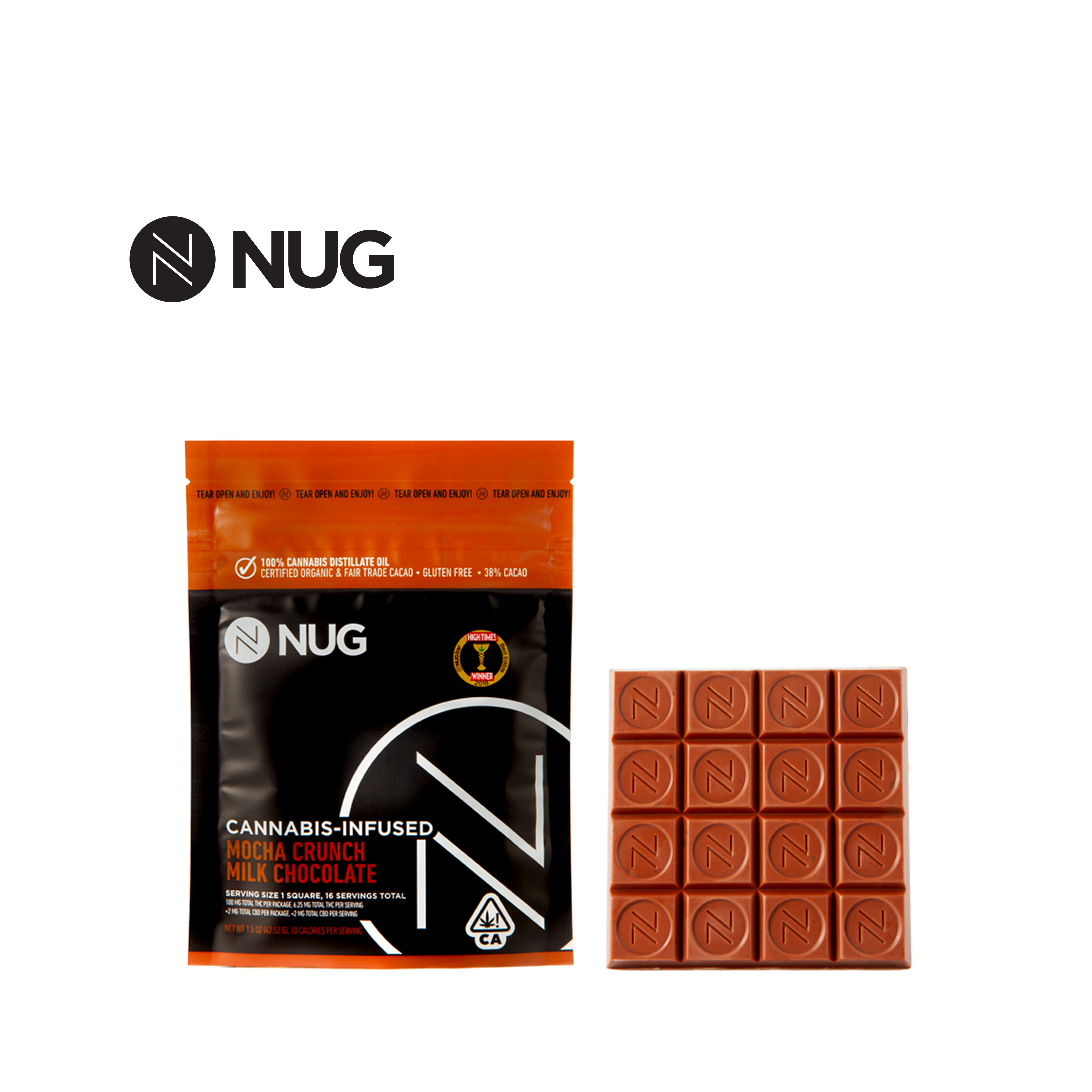 Photograph of product: MOCHA CRUNCH MILK CHOCOLATE 100MG BAR