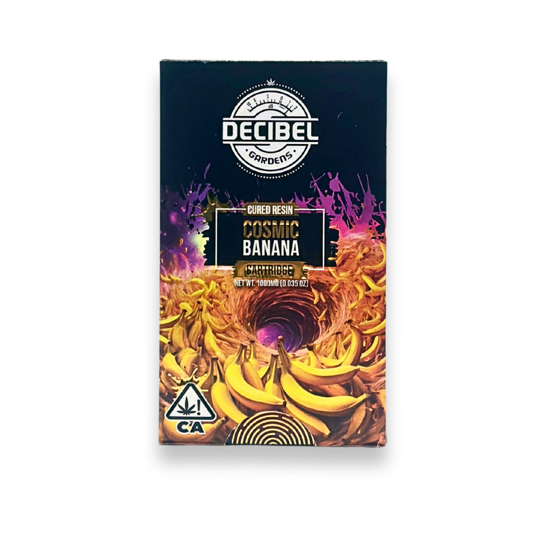 Photograph of product: Decibel Gardens - Cosmic Banana - Cured Resin - Vape Cart - 1.0g