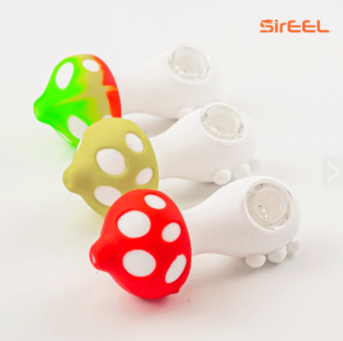Photograph of product: SirEEL | 4.5" Silcone Mushroom Pipe | Assorted Colors
