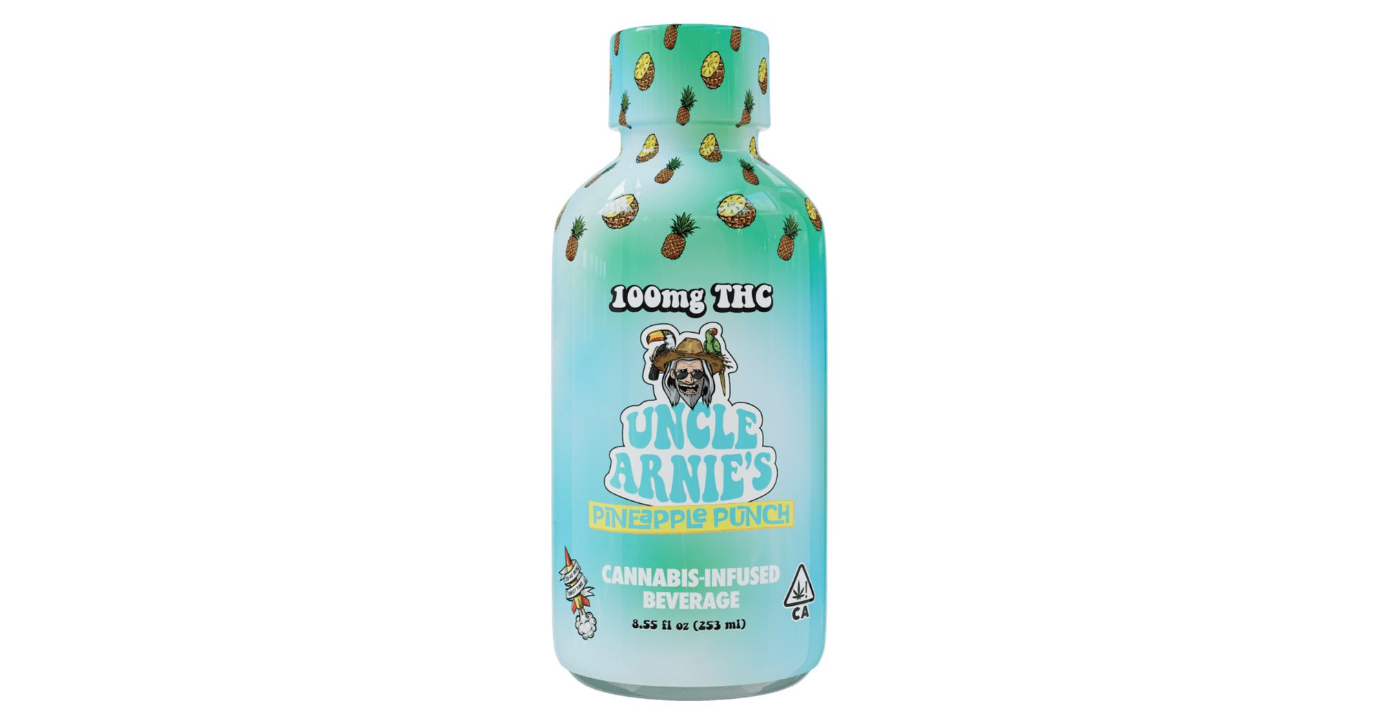 Photograph of product: UNCLE ARNIES PINEAPPLE PARADISE 8OZ 100MG DRINK