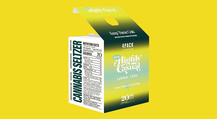 Photograph of Product: Lemon + Lime Seltzer 1:1 20mg (4pk)