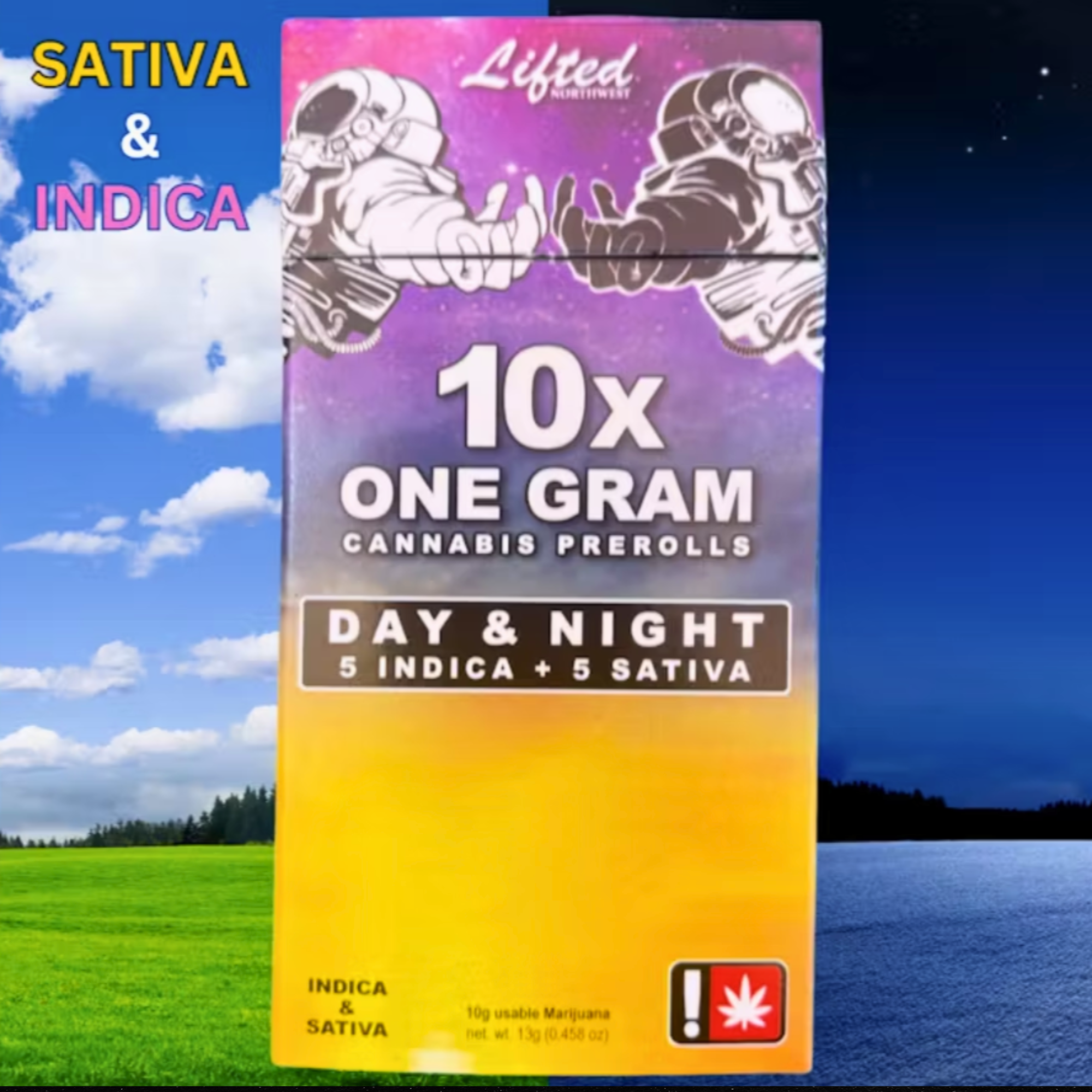 Photograph of product: Lifted Northwest | Day/Night (2 -Strain) 10pk Pre-Rolls (DOG/CC)
