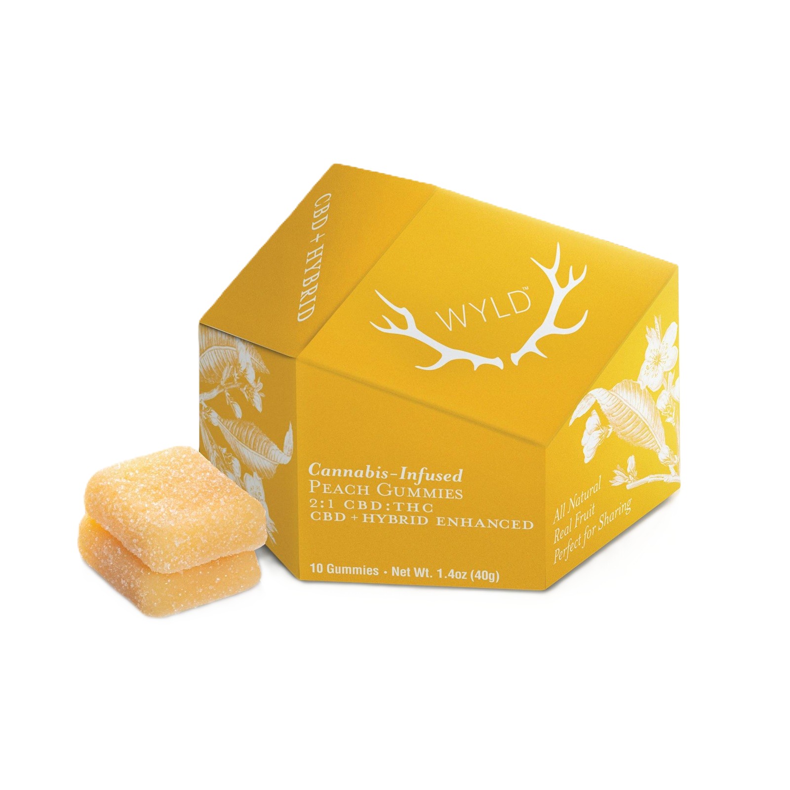 Photograph of product: PEACH | HYBRID | GUMMIES | 100MG:50MG | REC