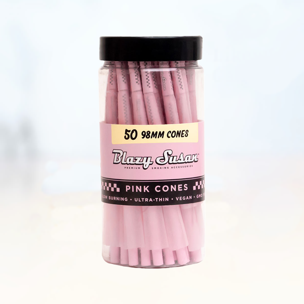 Photograph of product: 50-PACK PINK 98MM SLOW BURNING CONES