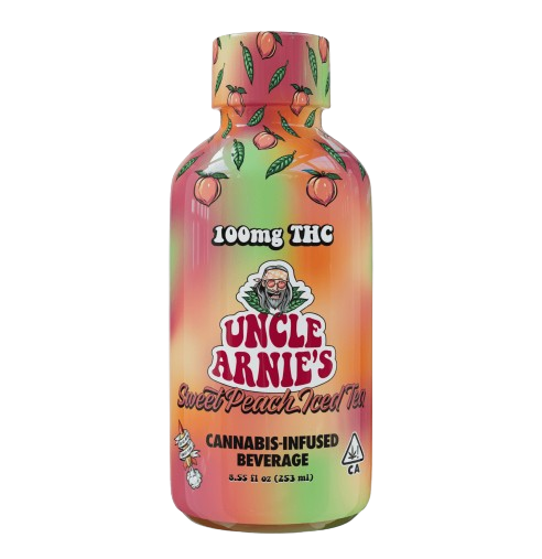 Photograph of product: Uncle Arnie's Sweet Peach Iced Tea (H) Beverage 100mg 8oz