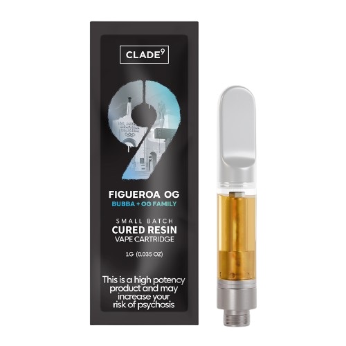 Photograph of product: Clade9 | Cured Resin Cart | Figueroa OG | 1g