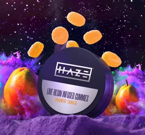 Photograph of product: Haze  | Edible | Mango Tango | Infused | Live Resin | 10mg | 10pk
