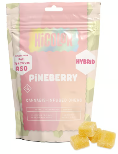 Photograph of product: HiColor | Pineberry | RSO I 10mg/10pk Gummies