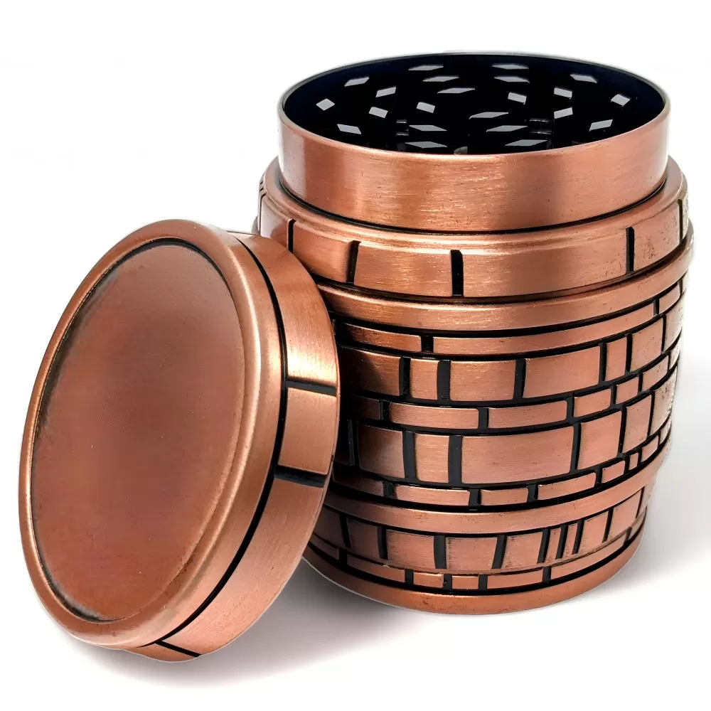 Photograph of product: Barrel Bliss - Savor the Flavor 4 Parts Herb Grinder W/ Blunt Roller | Gold