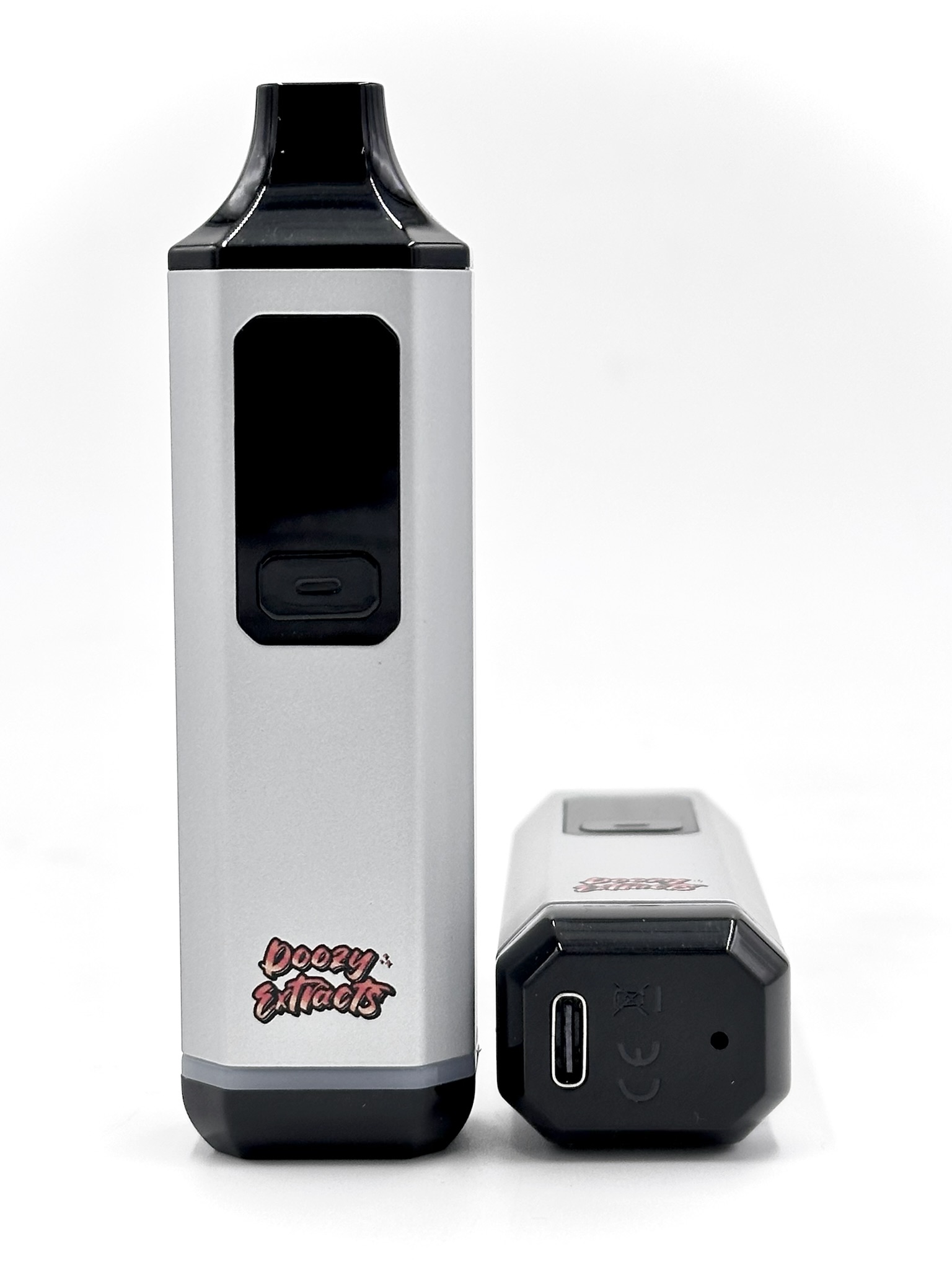 Photograph of product: Doozy Extracts | 510 Magnetic Vape Battery w/ Screen (Silver)