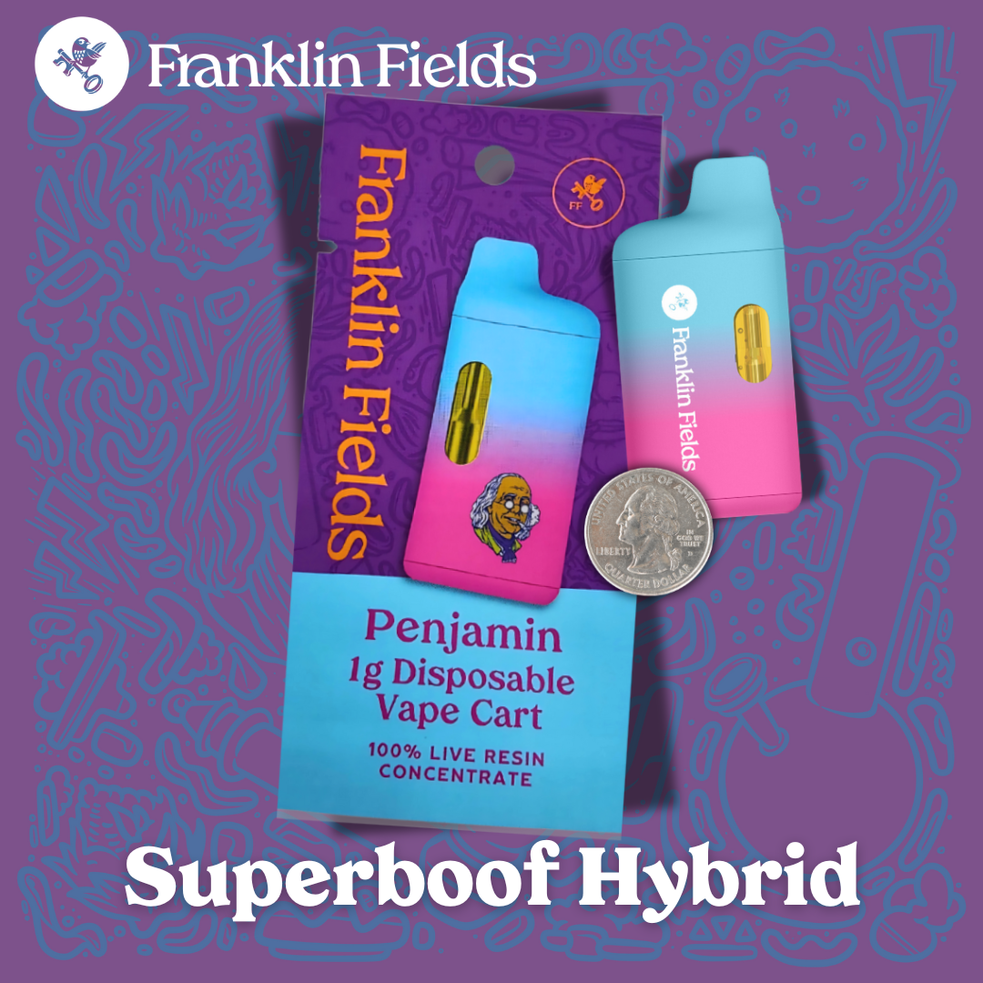 Photograph of product: Franklin Fields | Superboof Live Resin Disposable Vape (Hybrid)