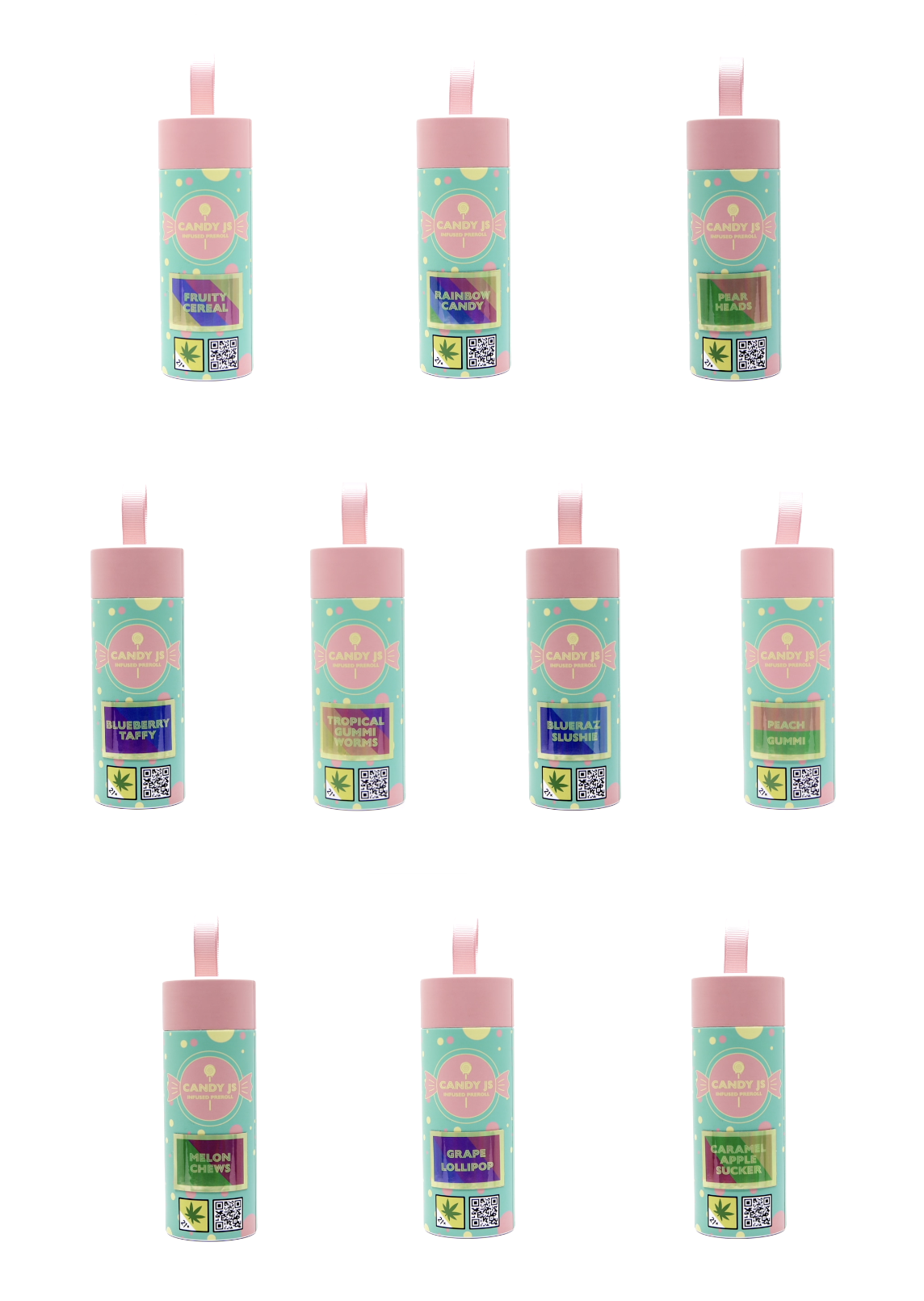 Photograph of product: Candy Js: Tropical Gummi Worms 5pk/ - Infused Preroll