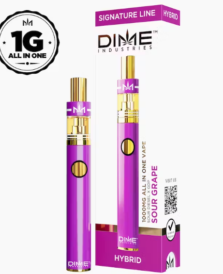 Photograph of product: DIME - DISPOSABLE (DISTILLATE) - 1G - HYBRID - SOUR GRAPE
