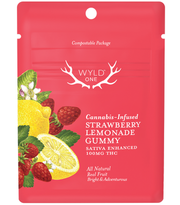 Photograph of product: *Gummy - Wyld 1pc - Strawberry Lemonade - GREEN LEAF SPECIAL