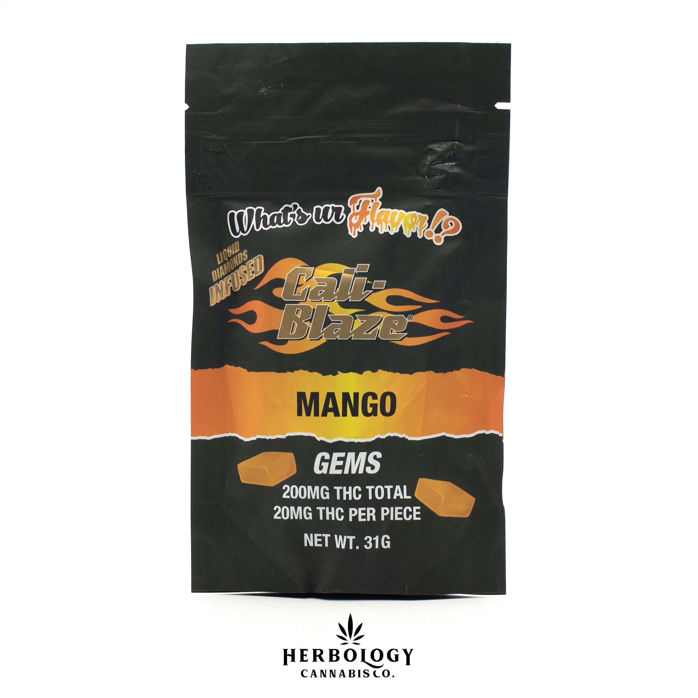Photograph of product: Cali-Blaze | Liquid Diamond Infused Gummy | Mango | 200mg