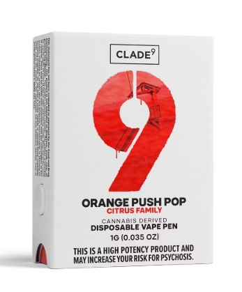 Photograph of product: Clade9 Disposable 1g - Orange Push Pop