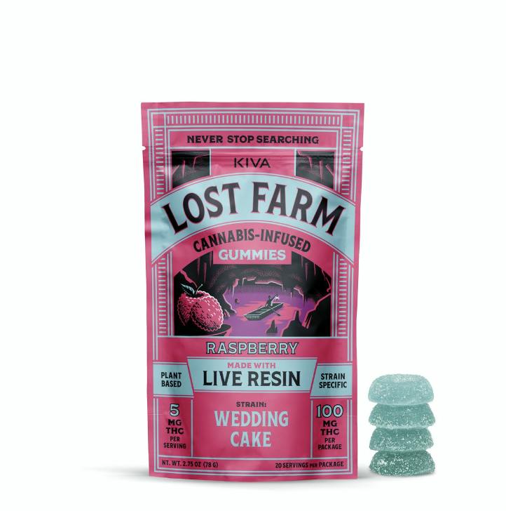 Photograph of product: Lost Farm I Raspberry x Wedding Cake (I) 20pk 5mg Gummies