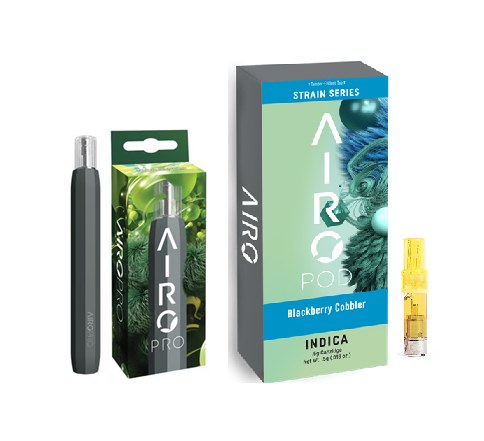 Photograph of product: Airo Brands | Blackberry Cobbler | Strain Series AiroPod Cartridge 1g W/ AiroPod Battery (While Supplies Last)