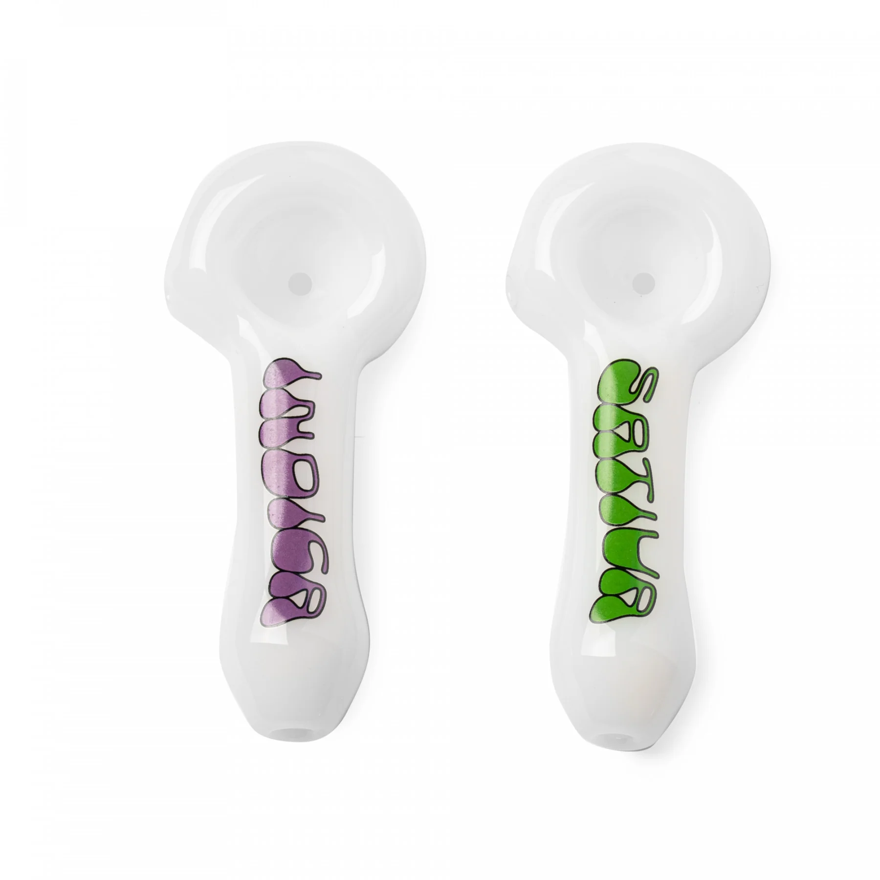 Photograph of product: Red Eye Glass 3.75" Oui'd & Oui'd Spoon Hand Pipe 2pk w/Collectable Tin