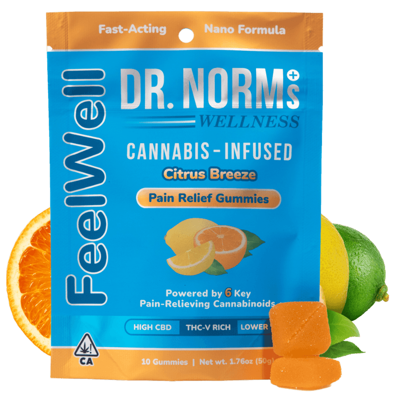 Photograph of product: Citrus Breeze (50mg/10pc) Feelwell Gummies [H]