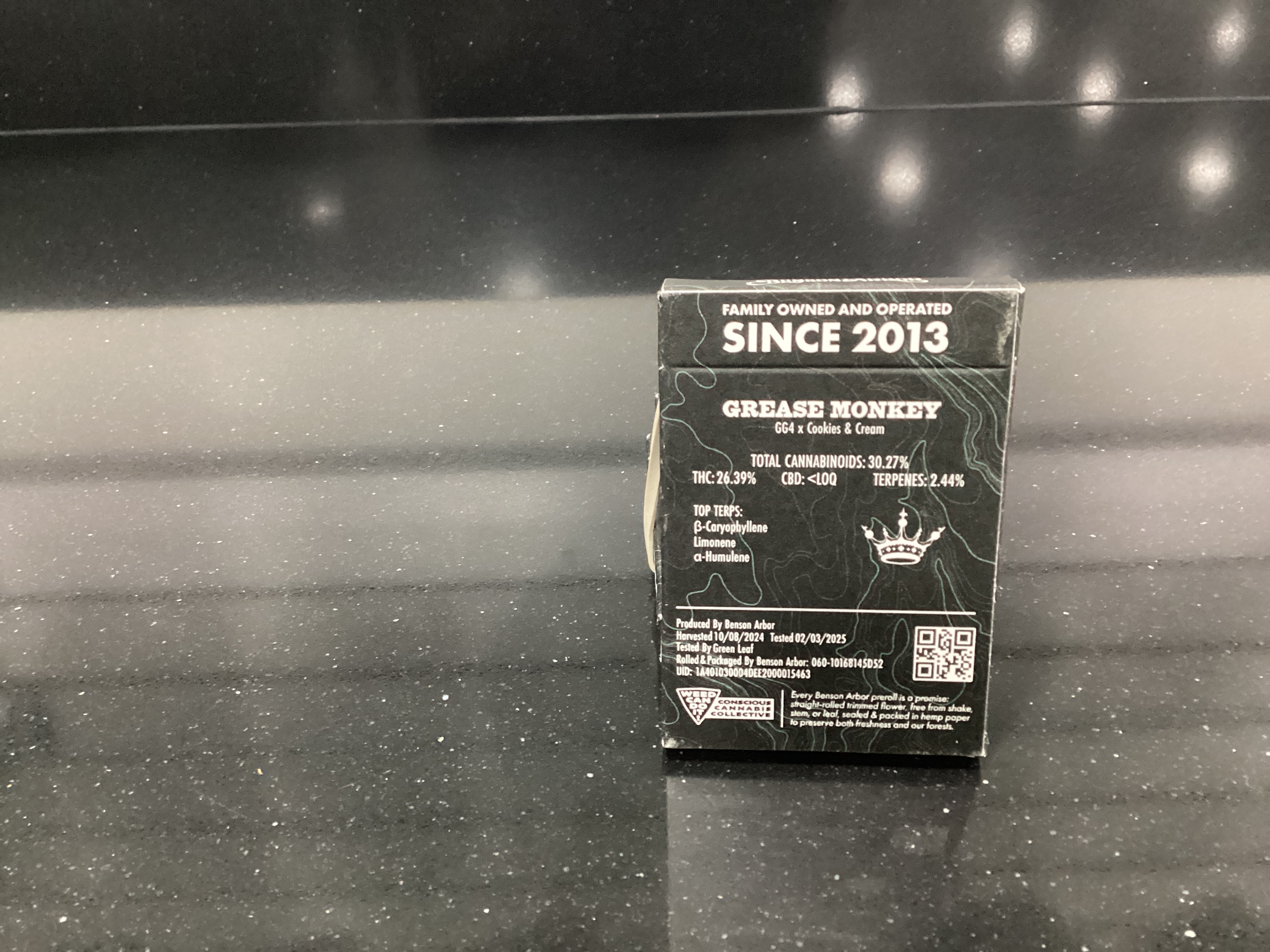 Photograph of product: Benson Arbor Grease Monkey 6pk Pre-Rolls
