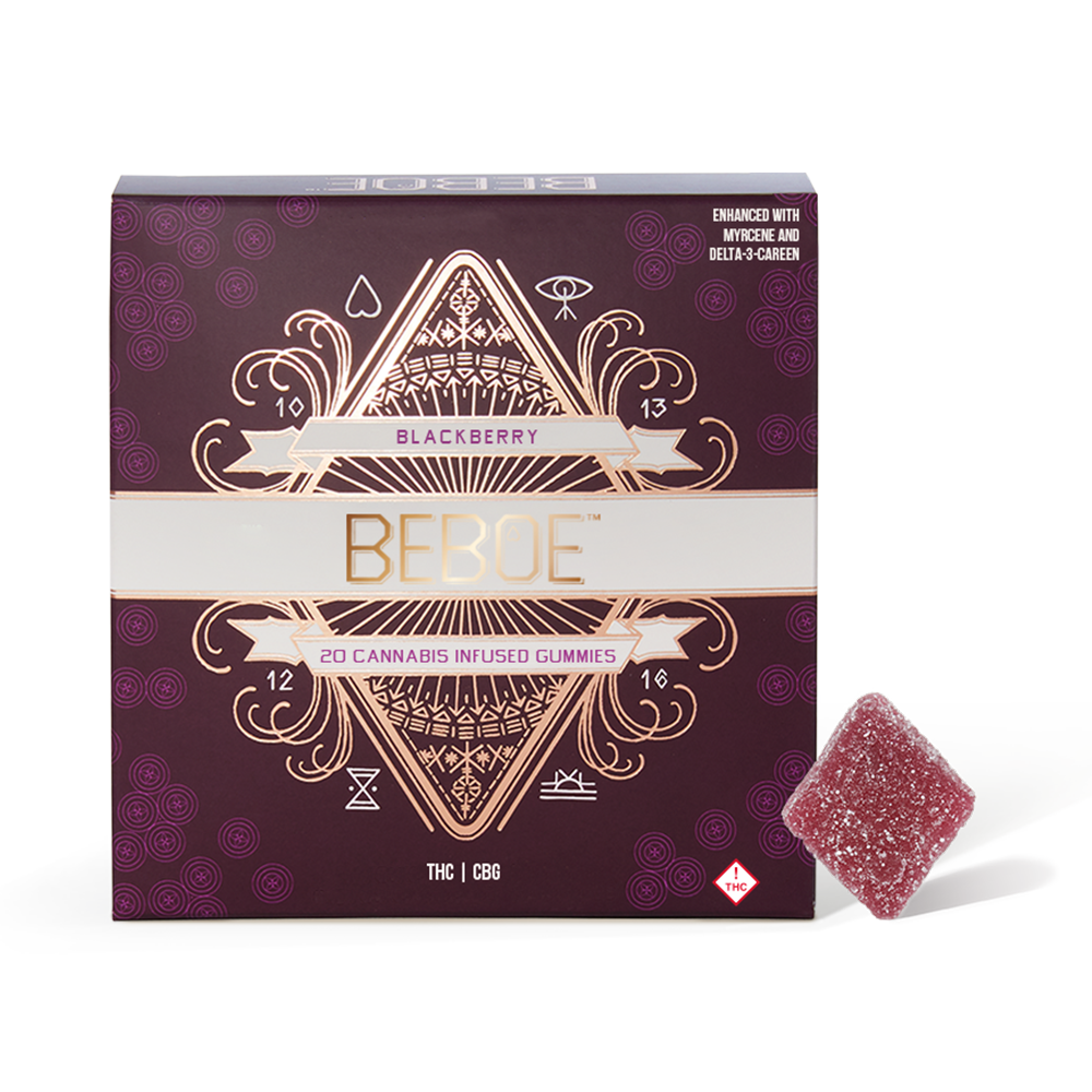 Photograph of product: Beboe | Edibles | Blackberry (Downtime) 1:1 | 100mg