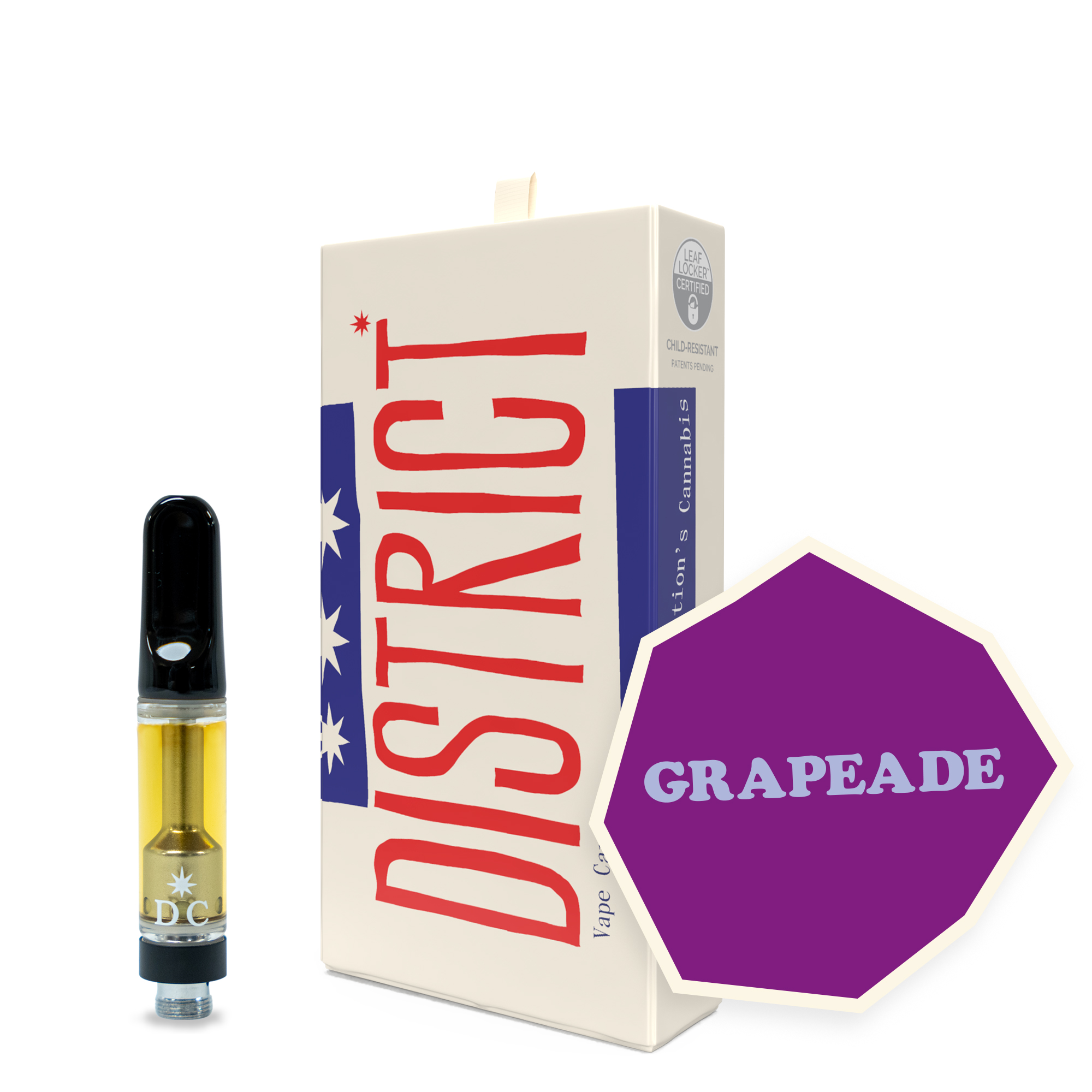 Photograph of product: District Oui'd | Distillate Vape Cartridge | Grapeade | 500mg