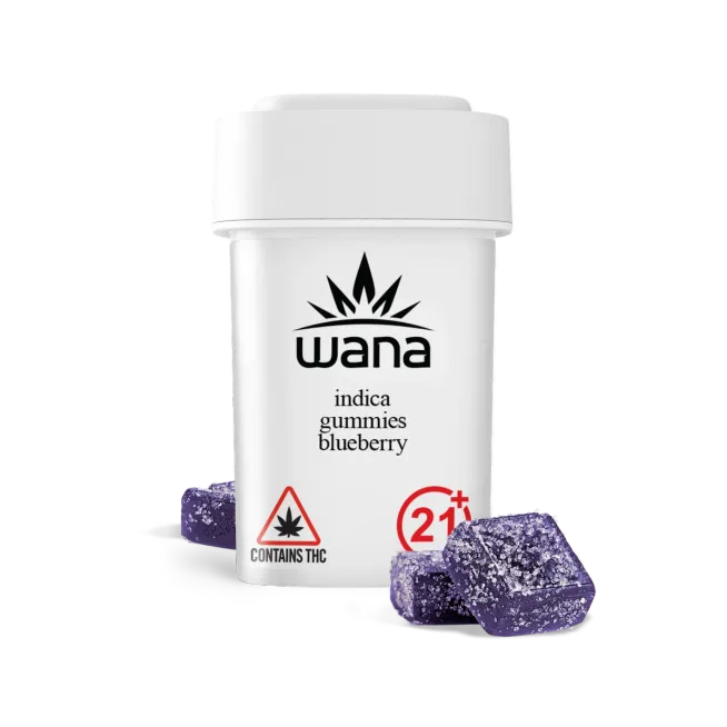 Photograph of product: Wana Indica Gummies Blueberry 00136