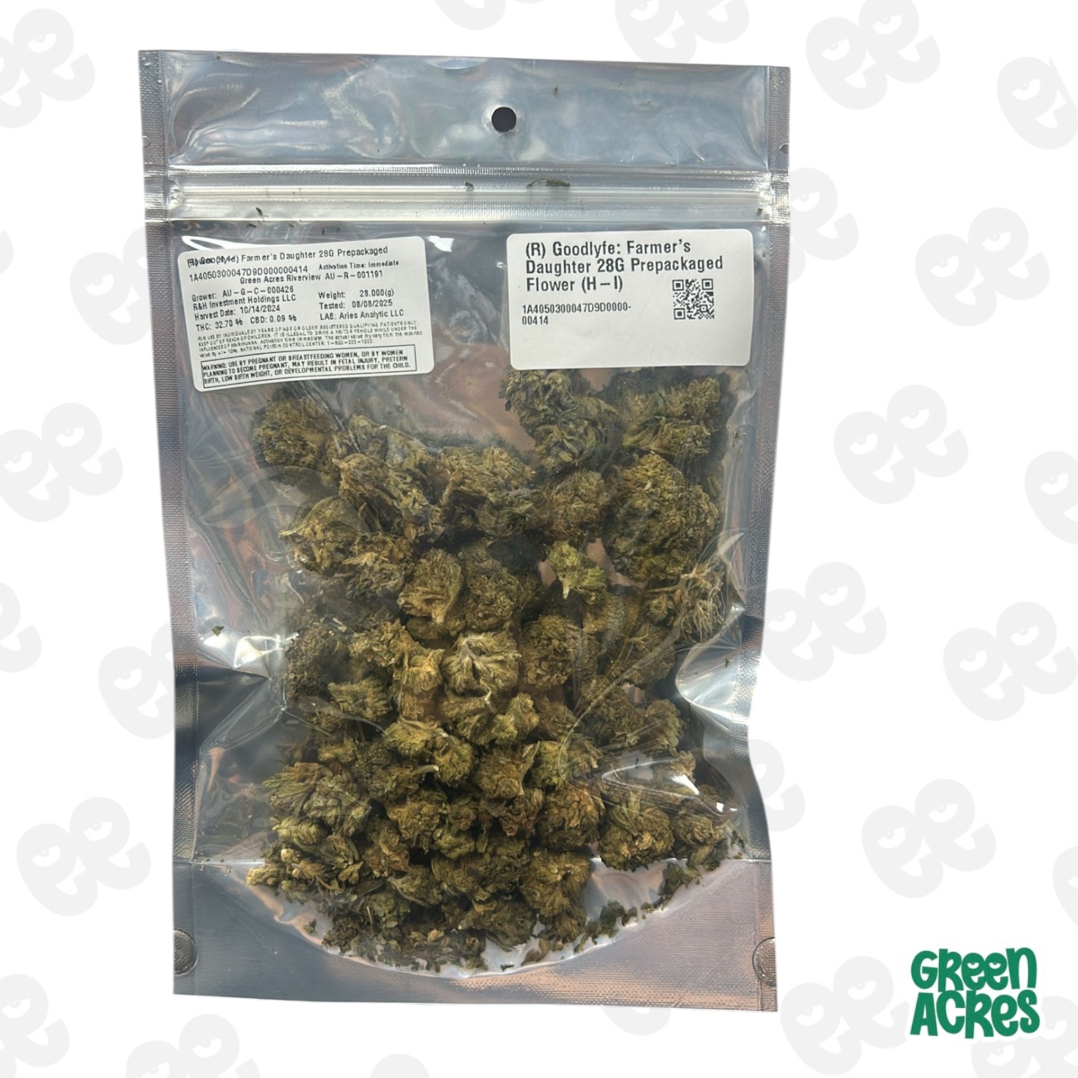 Photograph of product: (R) Goodlyfe: Farmer's Daughter 28G Prepackaged Flower (H-I)