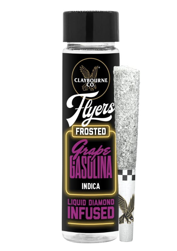 Photograph of product: Claybourne Co. - Grape Gasolina - 1G - Flyers Frosted Liquid Diamond Pre Roll Pack