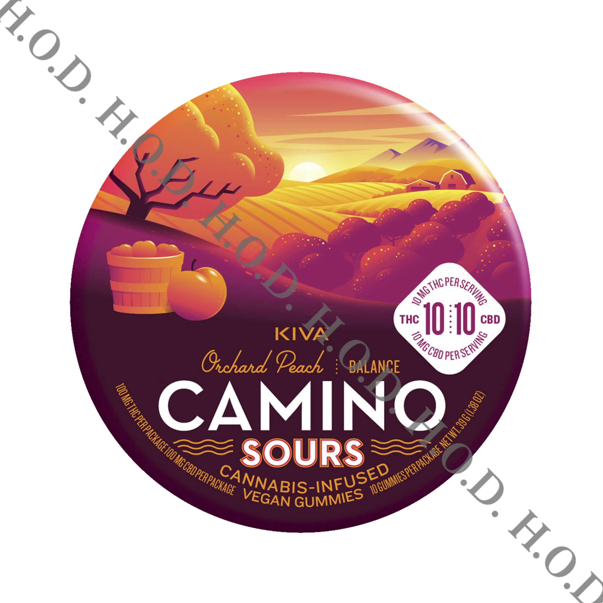 Photograph of Product: Camino Sour Orchard Peach Gummies 1:1 200mg/200mg