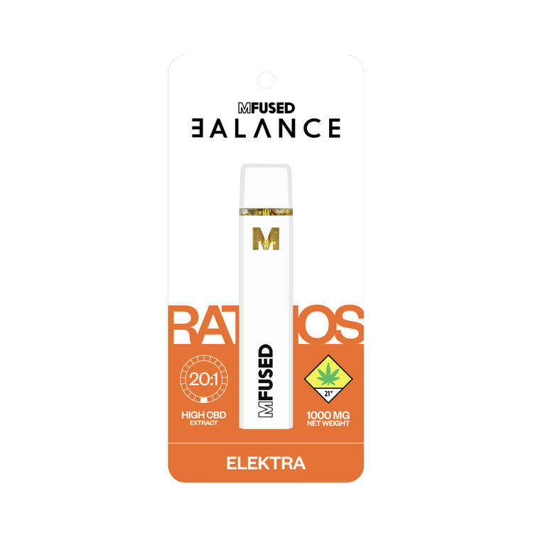 Photograph of product: Balance Ratios: 20:1 CBD Elektra - Distillate Disposable Cartridge