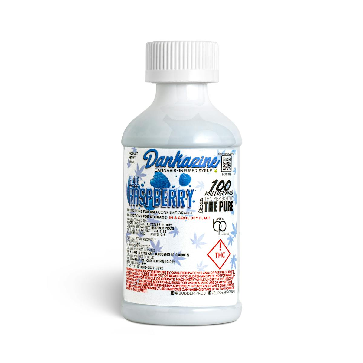 Photograph of product: Dankazine - 100mg Syrup - Blue Raspberry