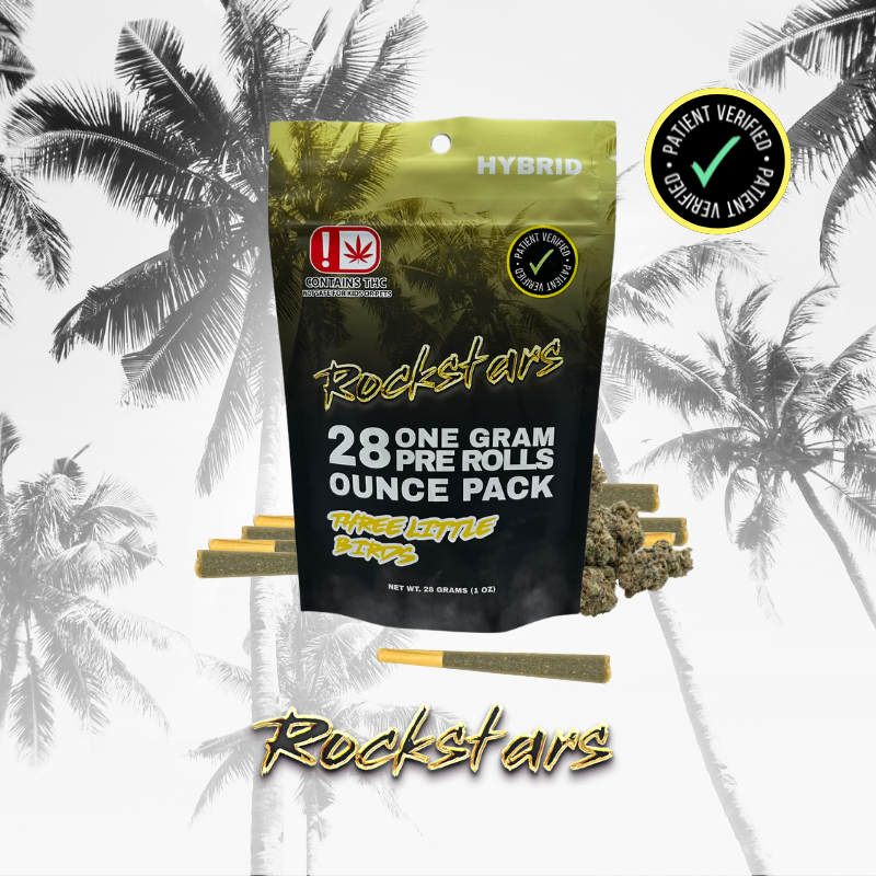 Photograph of product: Rockstars | Pre-Roll Pack | Three Little Birds | 28g