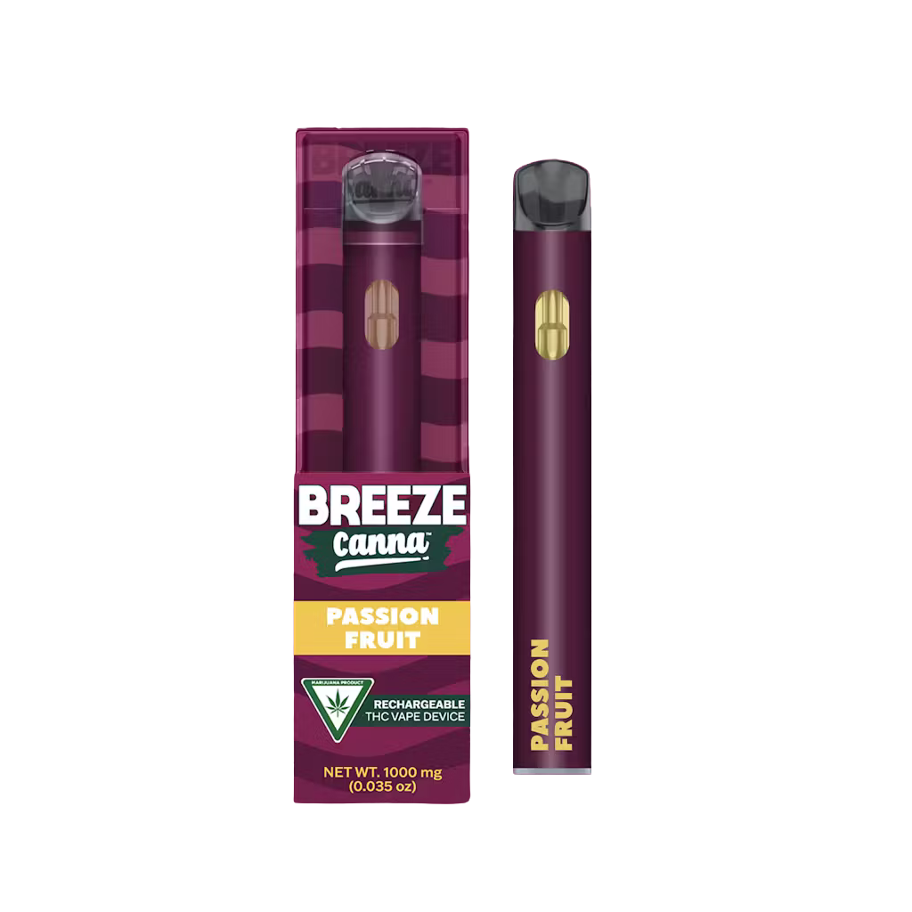Photograph of product: Passion Fruit 1g All in One Pen by Breeze Canna