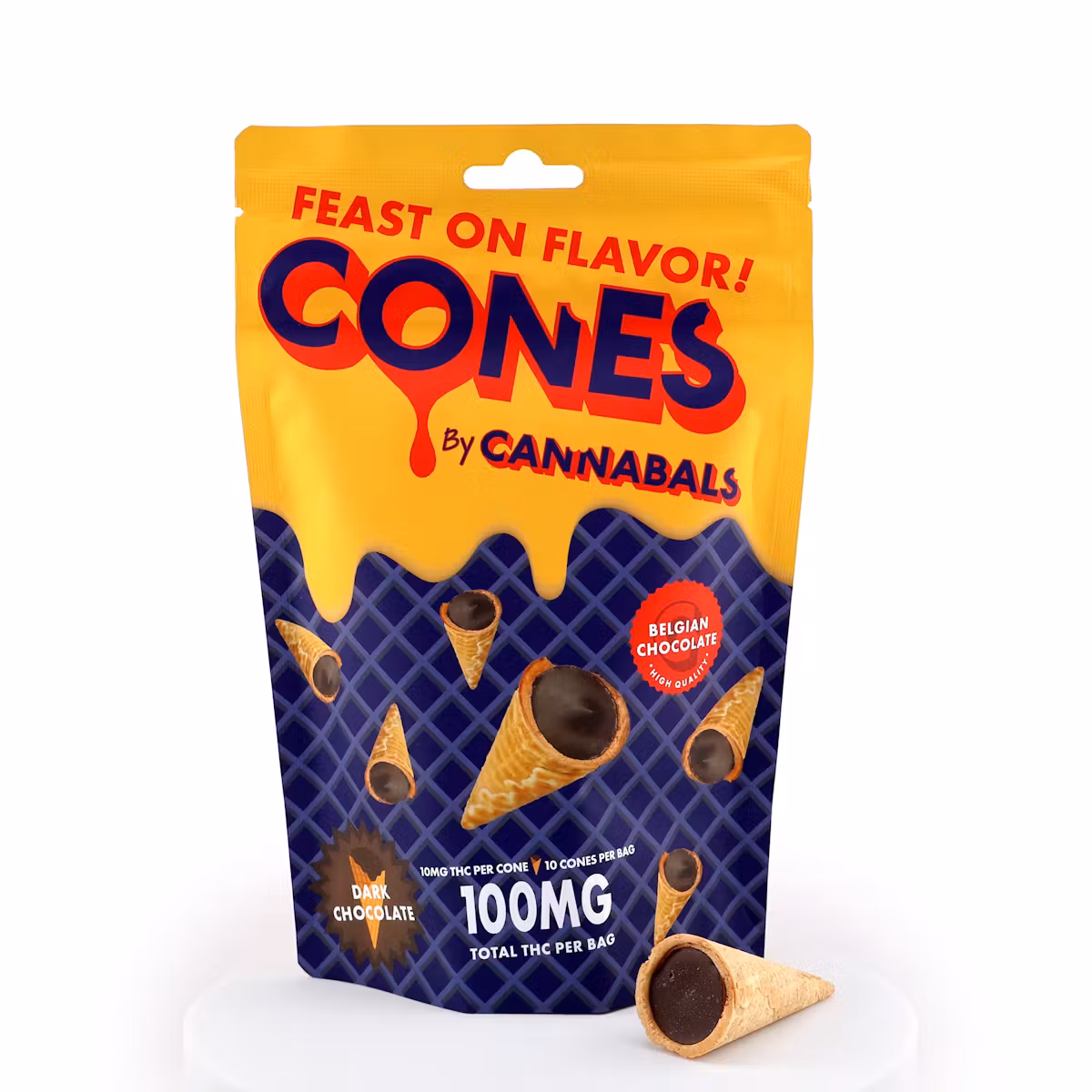 Photograph of product: Cannabals Cones - Dark Chocolate