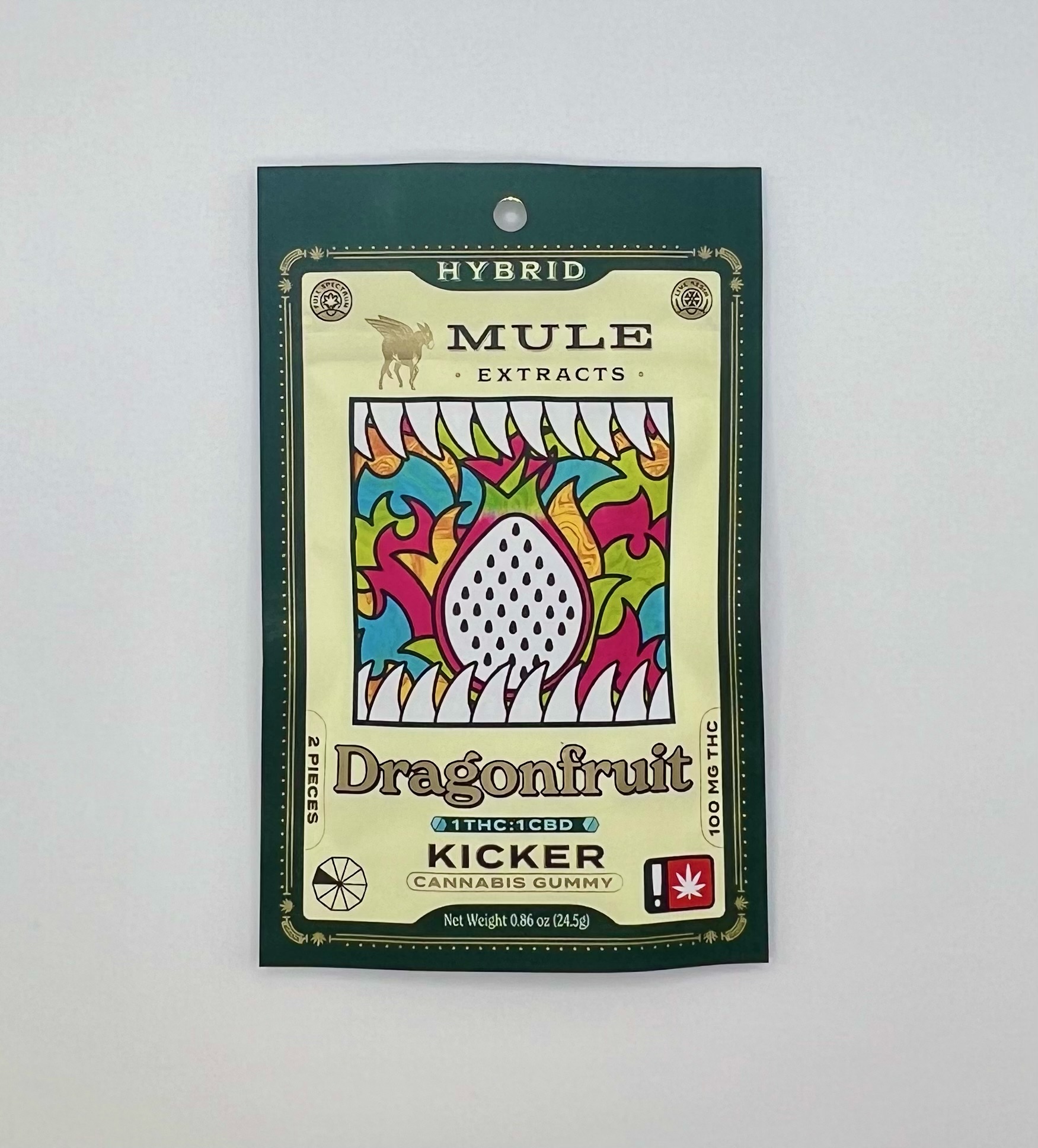 Photograph of product: Mule | Dragon Fruit 1:1 | TH-oui:CBD | 100mg 2pc Gummy