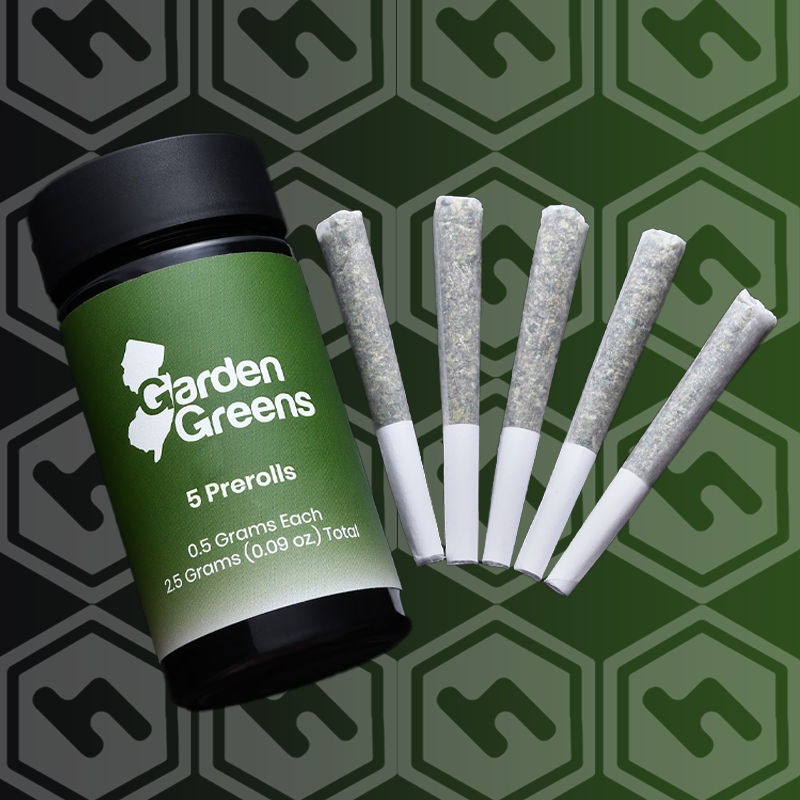 Photograph of product: Garden Greens | Yemaya Y | Pre-Roll 5 Pack | 2.5g