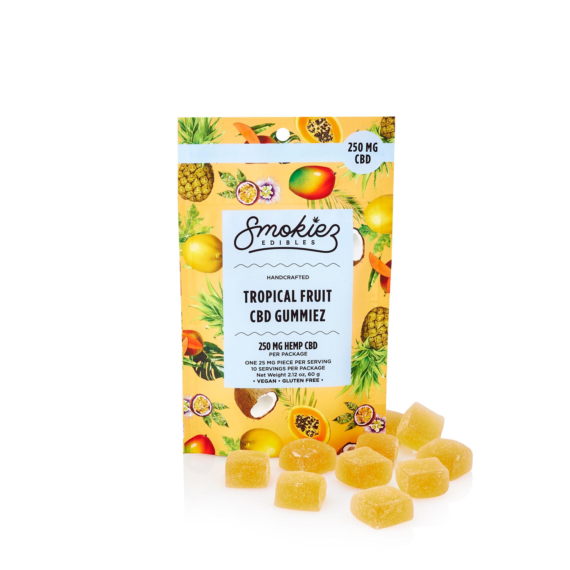Photograph of product: Smokiez-250mg CBD Gummy-Tropical Fruit