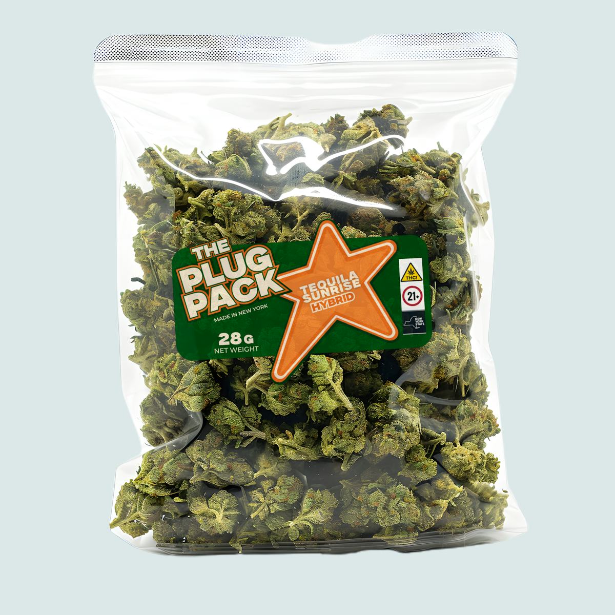 Photograph of product: The Plug Pack | Tequila Sunrise | Flower | 1 Oz | Hybrid - 28g