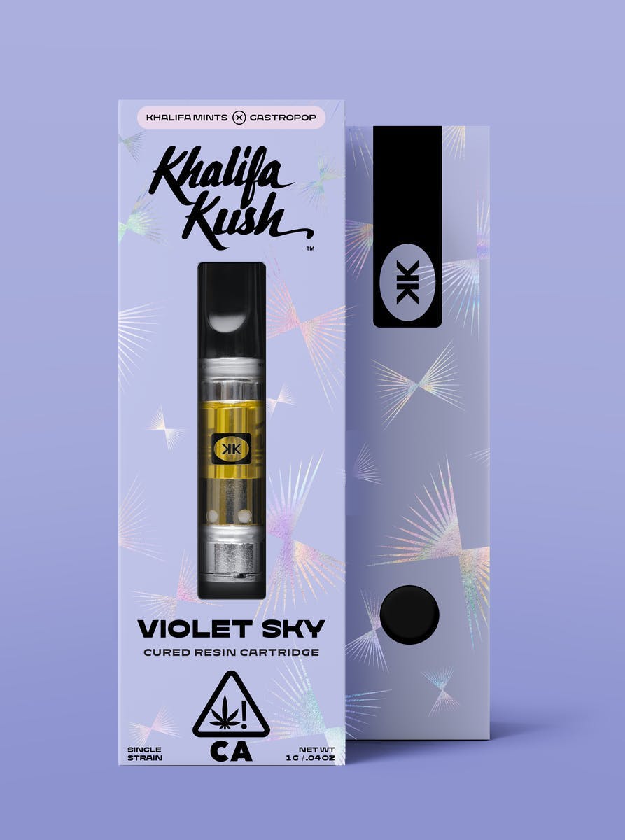 Photograph of product: Khalifa Kush | Violet Sky Live Cured Resin Vape | 1.0g