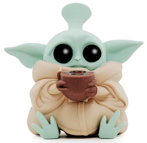 Photograph of product: 4.5" Baby Yoda Silcone Grogu "The Child" Water Pipe