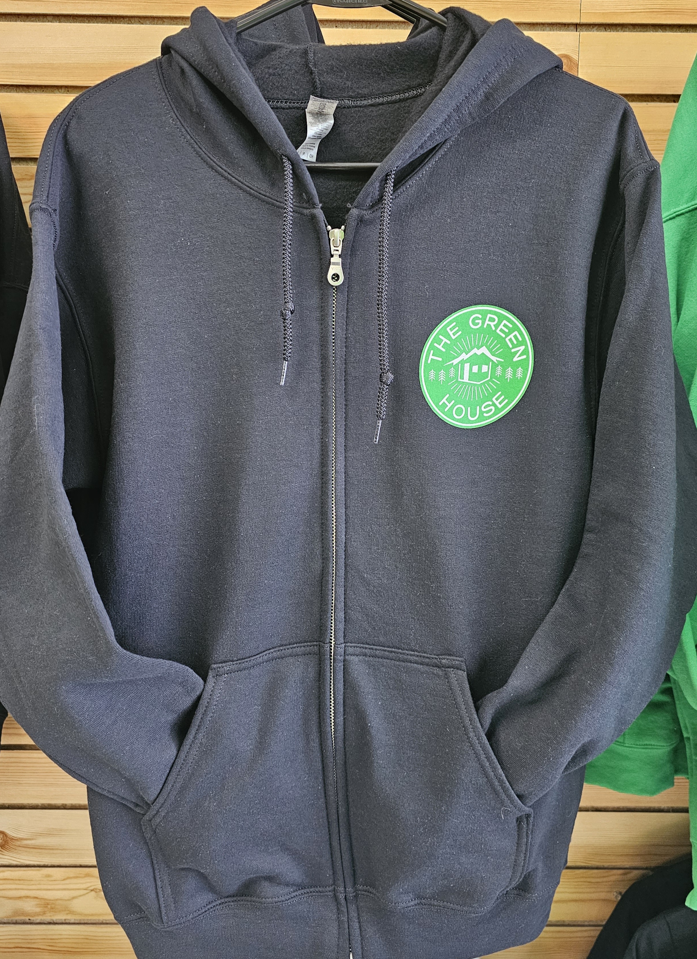Photograph of product: Green House - Zip Hoodie - Black - XL
