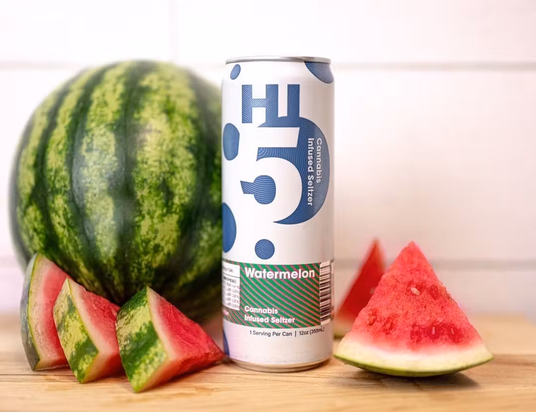 Photograph of product: Watermelon | Hi5 Seltzer | 4-Pack (5mg)