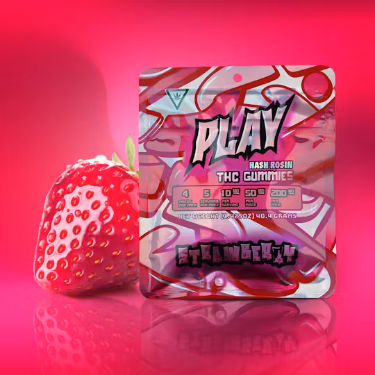 Photograph of product: Strawberry Gummies 200mg (4pk)