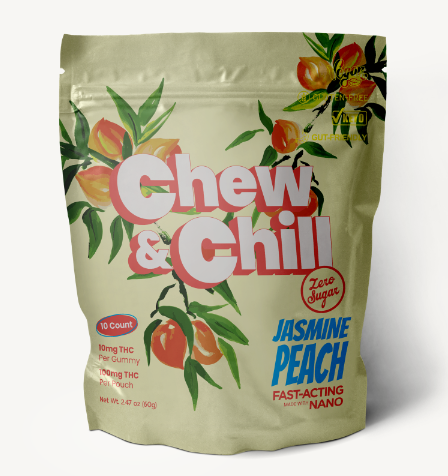 Photograph of product: Chew & Chill | Jasmin Peach | 10mg Gummy | 10pk