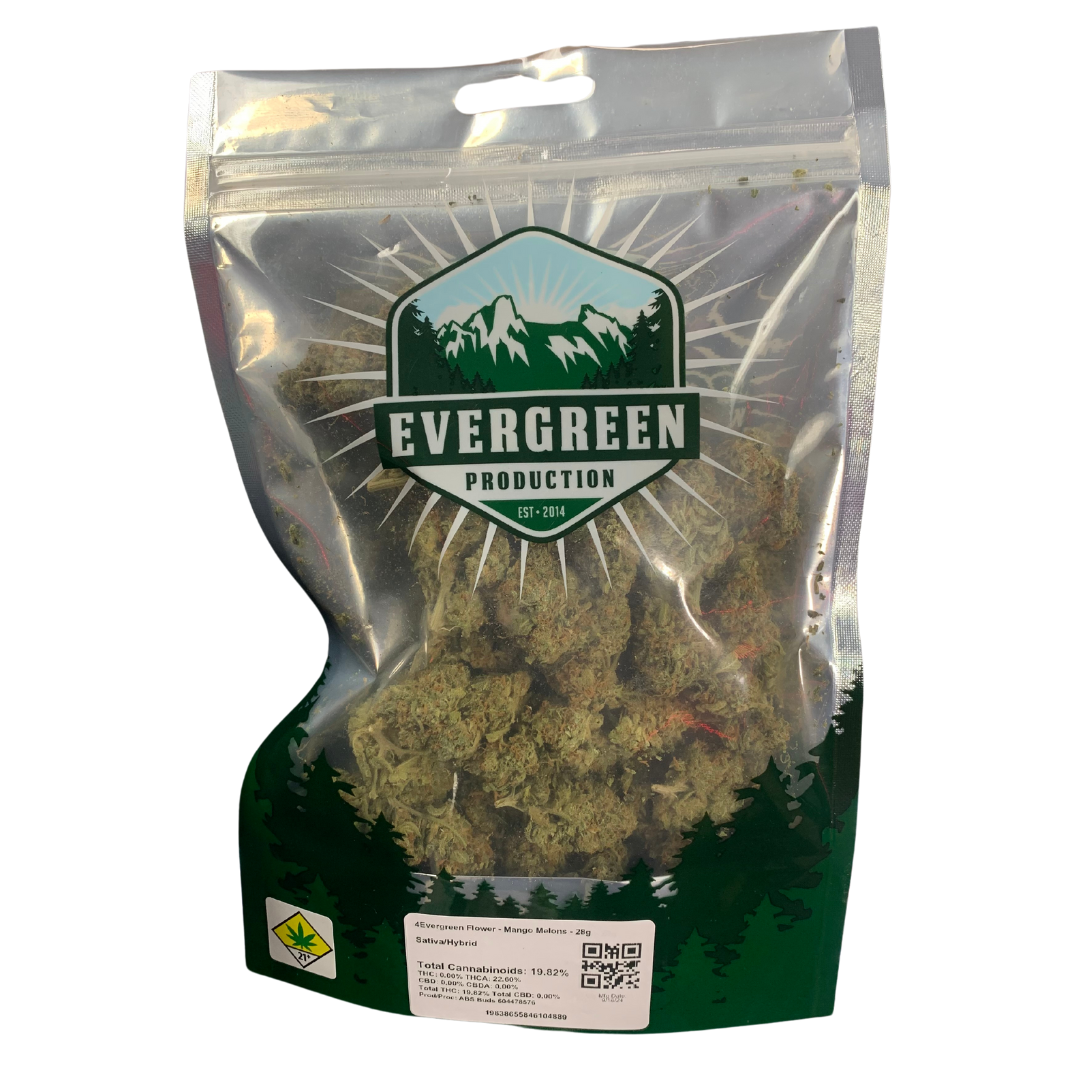 Photograph of product: Evergreen Production Mac Treat Flower Hybrid 28g