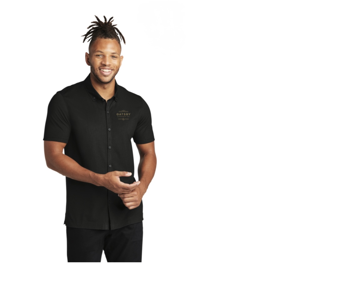 Photograph of product: GATSBY OUID! CO. MERCH | FULL-BUTTON POLO - MENS | XL