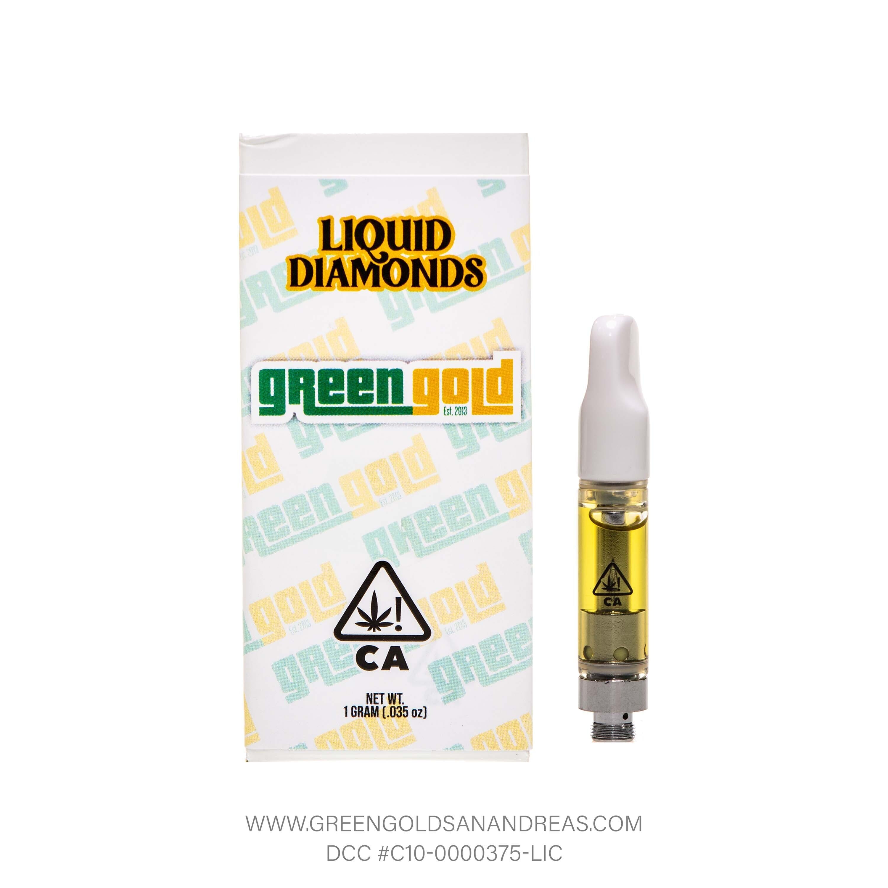 Photograph of product: Green Gold | Cheetah Piss Liquid Diamonds Cartridge (1g)
